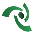 Fetch Automation company logo symbol. Visually looks like a green shape reminiscent of piece of machinery in motion.